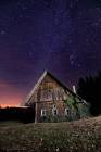 Abandoned house at night