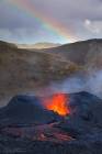 Rainbow over Fagradalsfjall Eruption