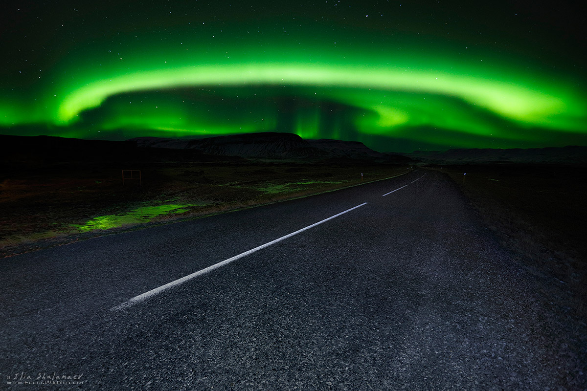 סדרת נופי איסלנד - תאורת כביש